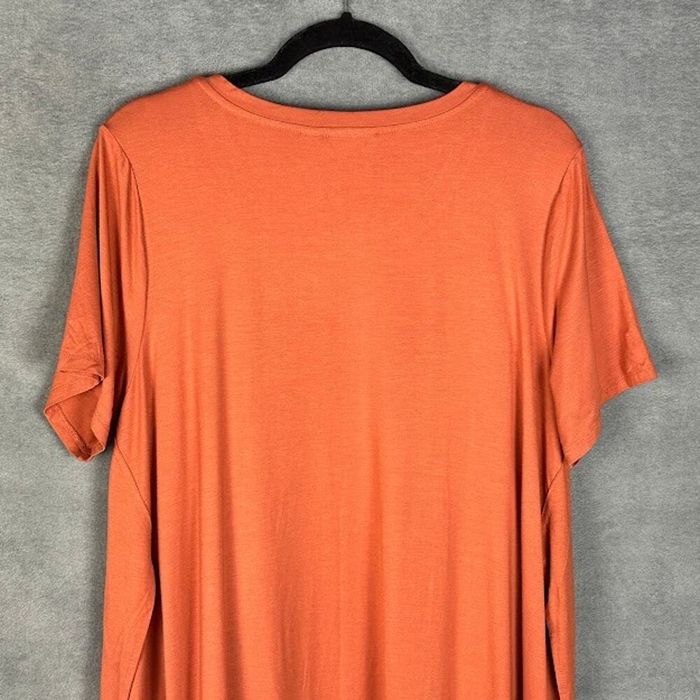 LOGO Lori Goldstein Top Womens 1X Rust 2 Piece Layered Tunic Stretch Lagenlook - Picture 4 of 13